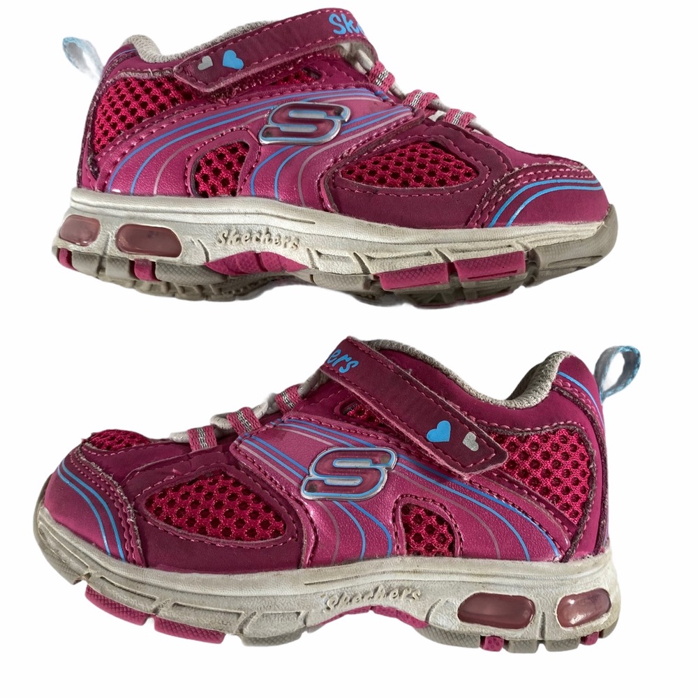 Skechers Pink Light Up S-Lights Sneakers 10244N